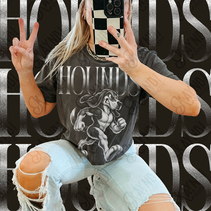 Halftone Mascots Hounds DTF transfer mockup