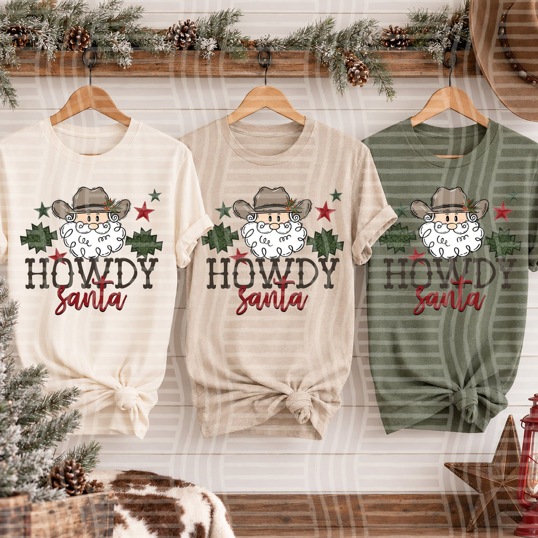 Howdy Santa 2 Cowboy Christmas DTF transfer