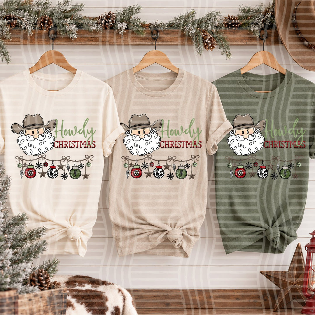 Howdy Santa Cowboy Christmas DTF transfer