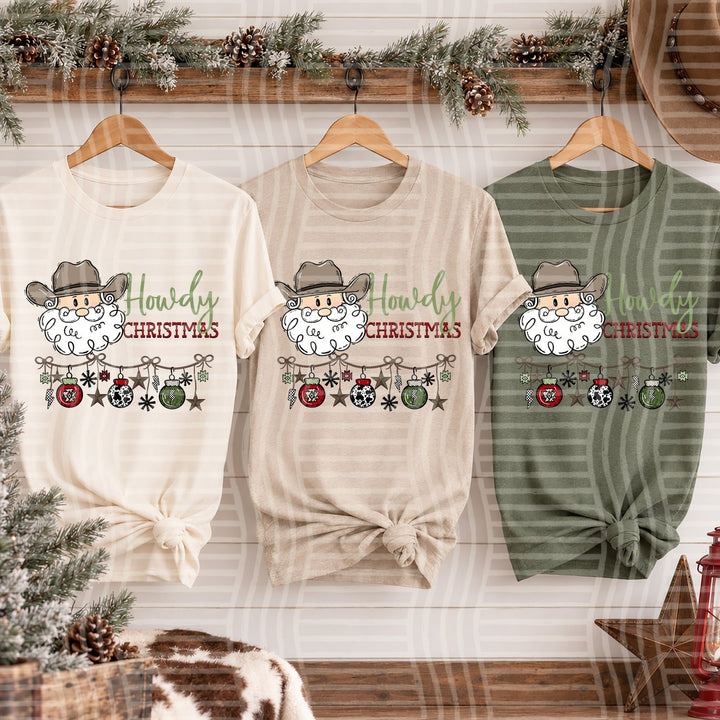 Howdy Santa Cowboy Christmas DTF transfer