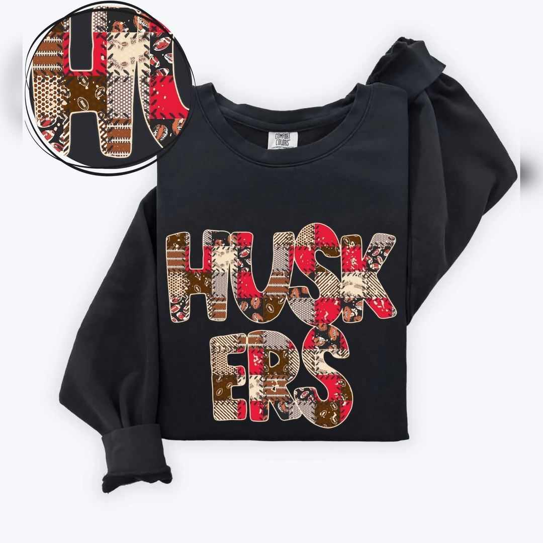 Huskers Football Quilted Red – DTF Transfer – product image