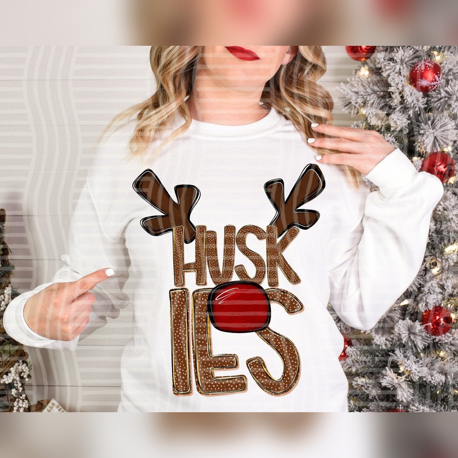 Deer Antler Mascots Huskies design
