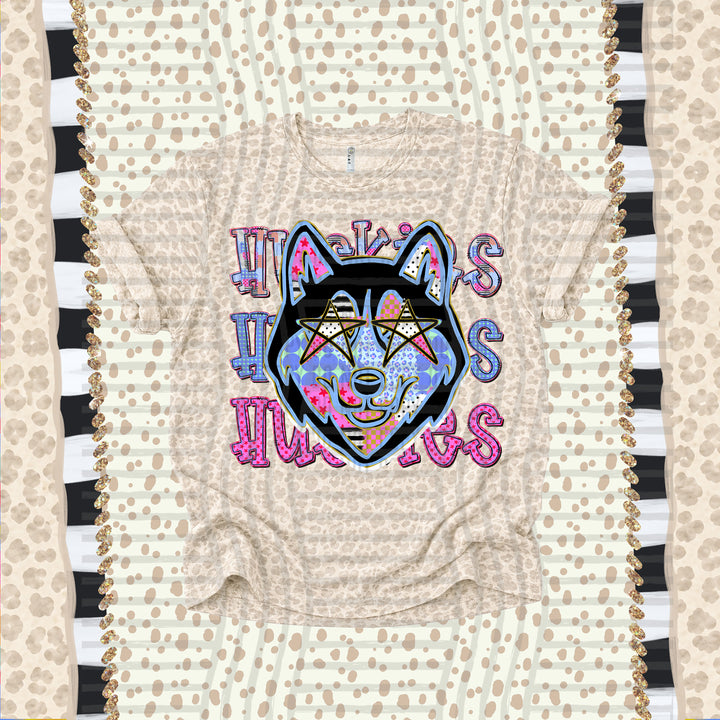 Huskies Dolly Doodle mascot DTF transfer