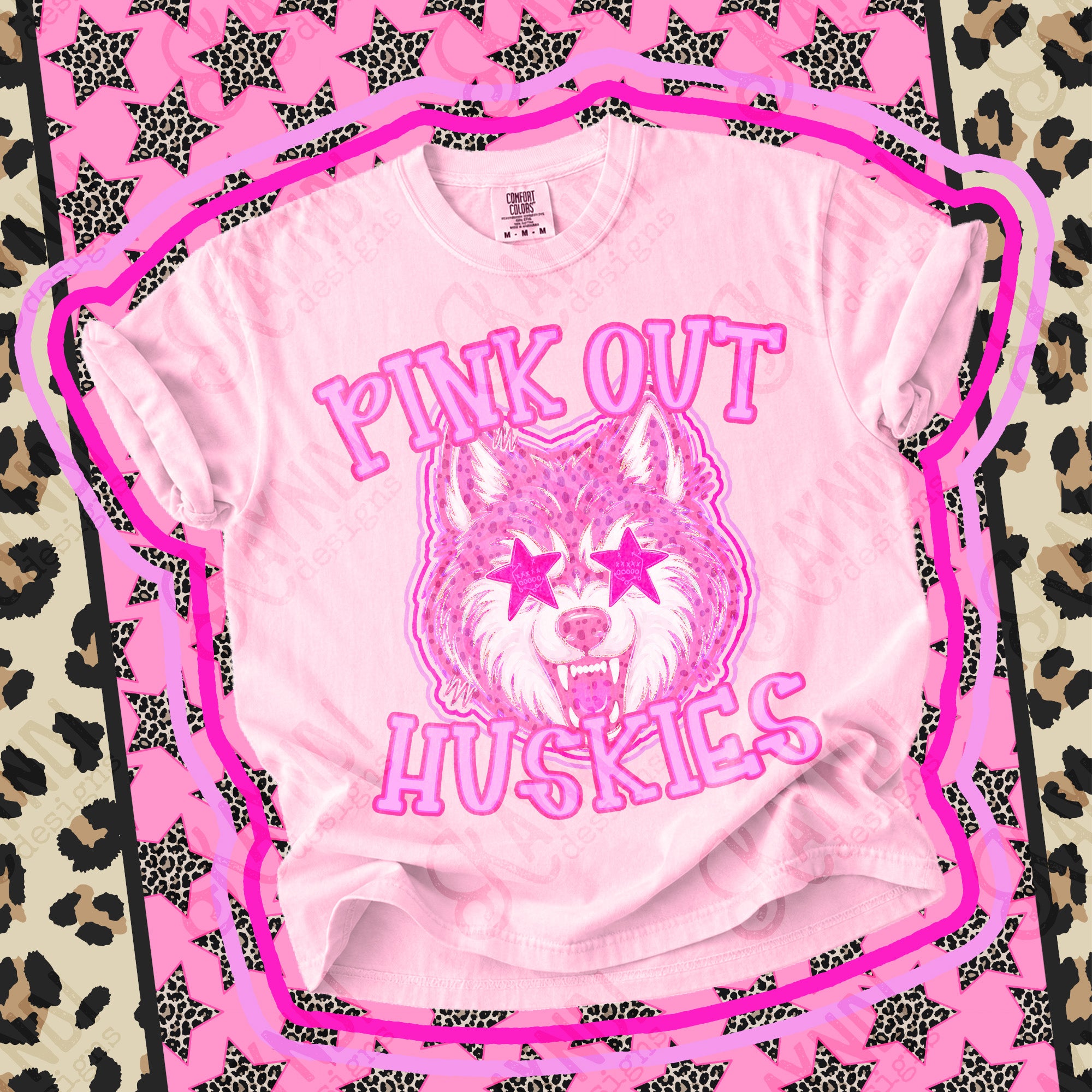 Pink Out Mascots Huskies mockup