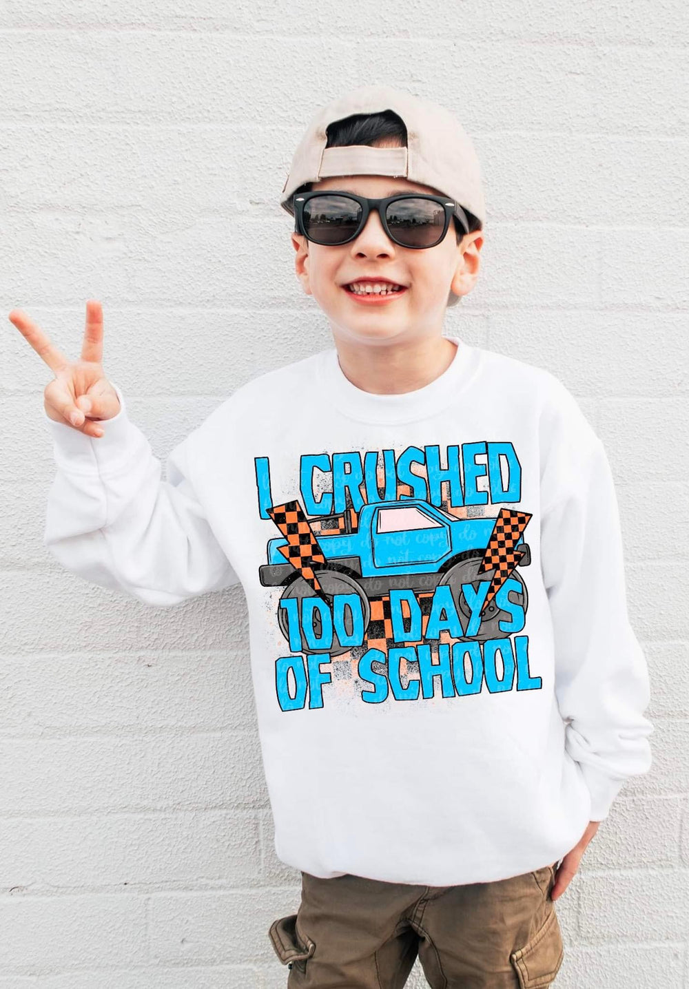 I Crushed 100 Days of School DTF transfer design
