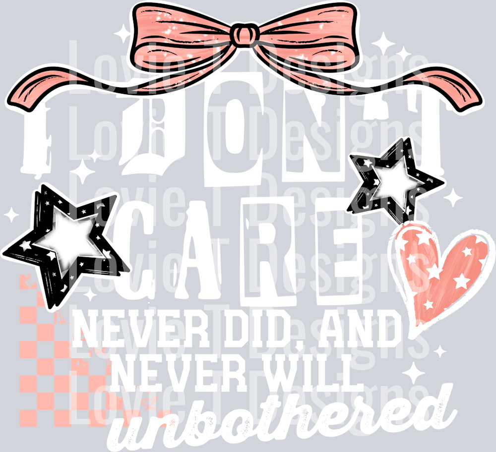 I don’t care pink white