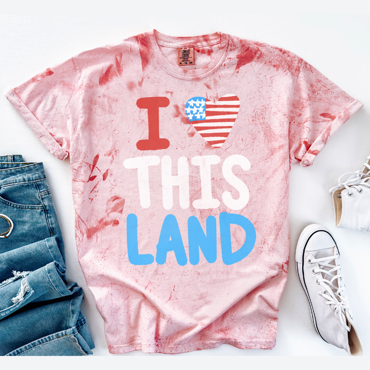 I Love This Land USA Heart – DTF Transfer – product image