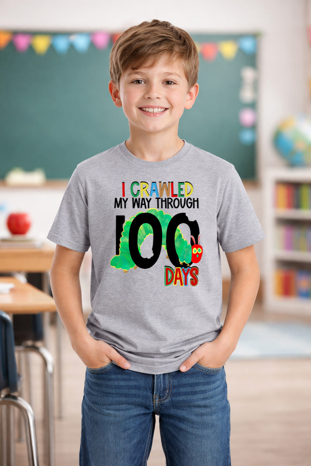 I Crawled My Way Through 100 Days DTF transfer design