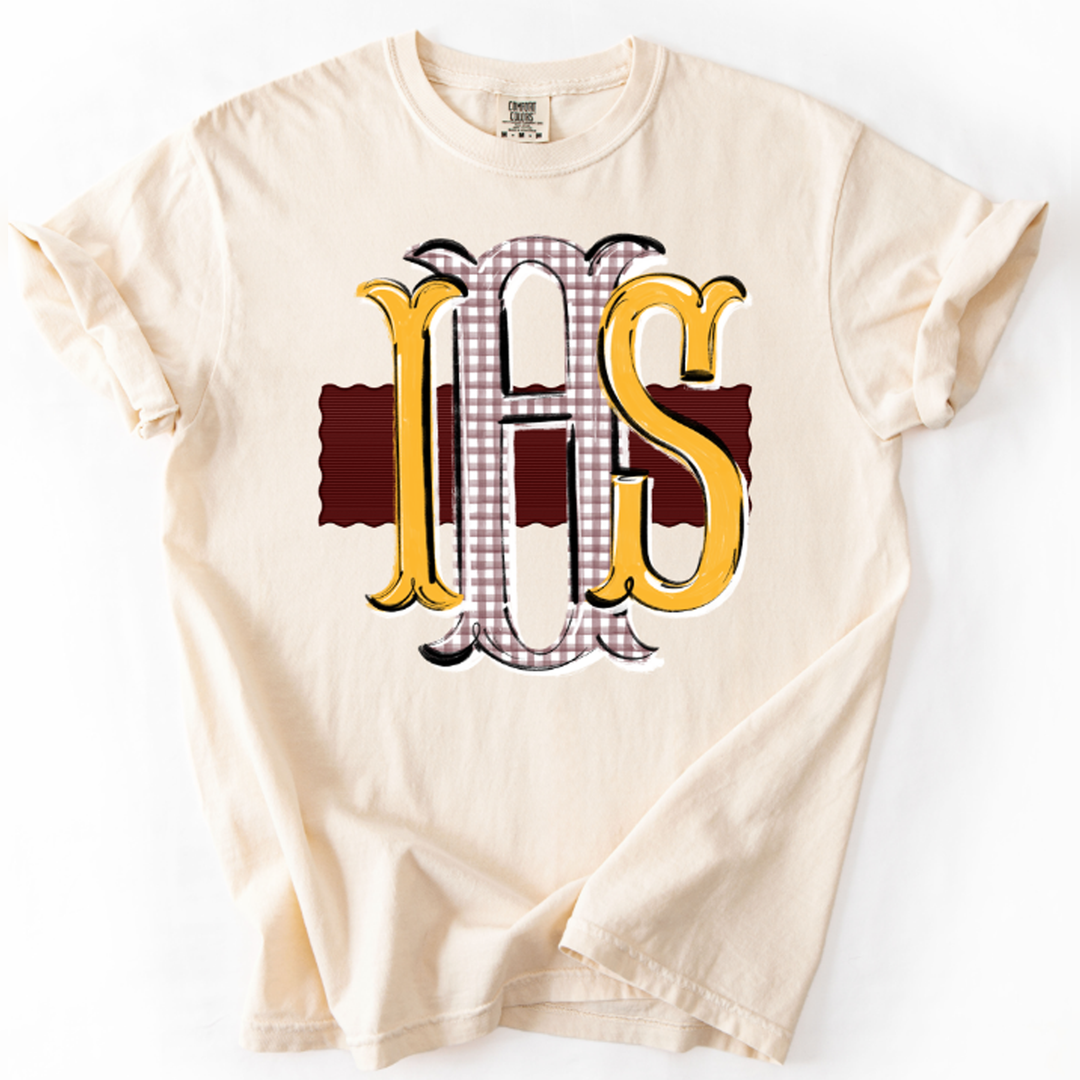 Ihs Maroon Ribbon Yellow and Maroon Deubtante – DTF Transfer – product image