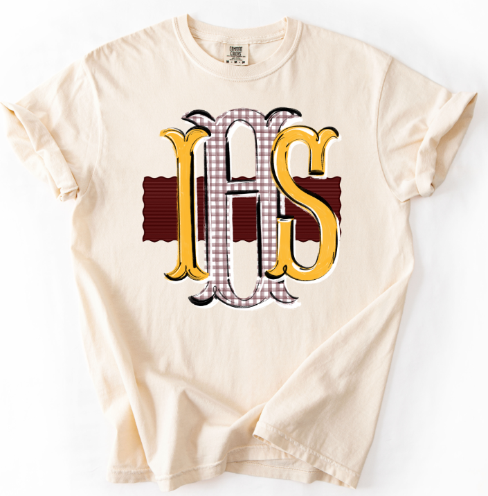 IHS MAROON RIBBON YELLOW AND MAROON DEUBTANTE