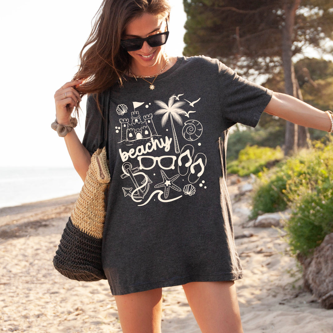 Beachy Collage Single Color Cream summer DTF transfer design