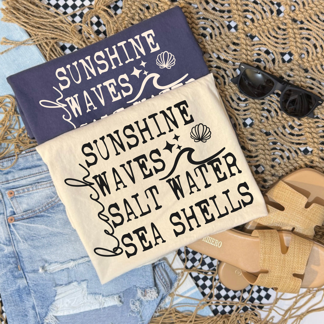 Beach Things Single Color Cream summer DTF transfer design