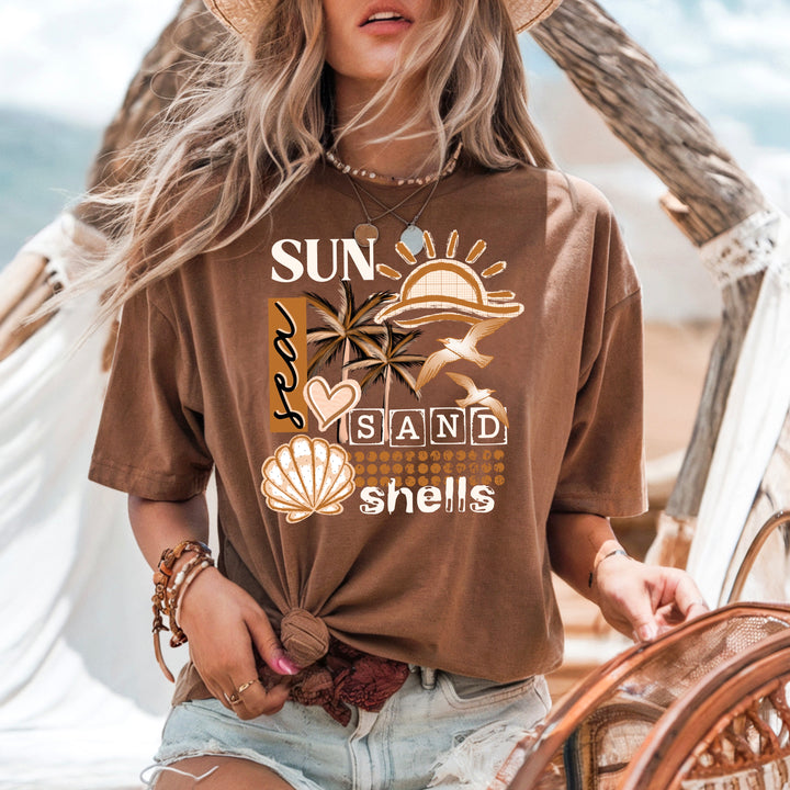 SUN SAND SEA SHELLS WHITE