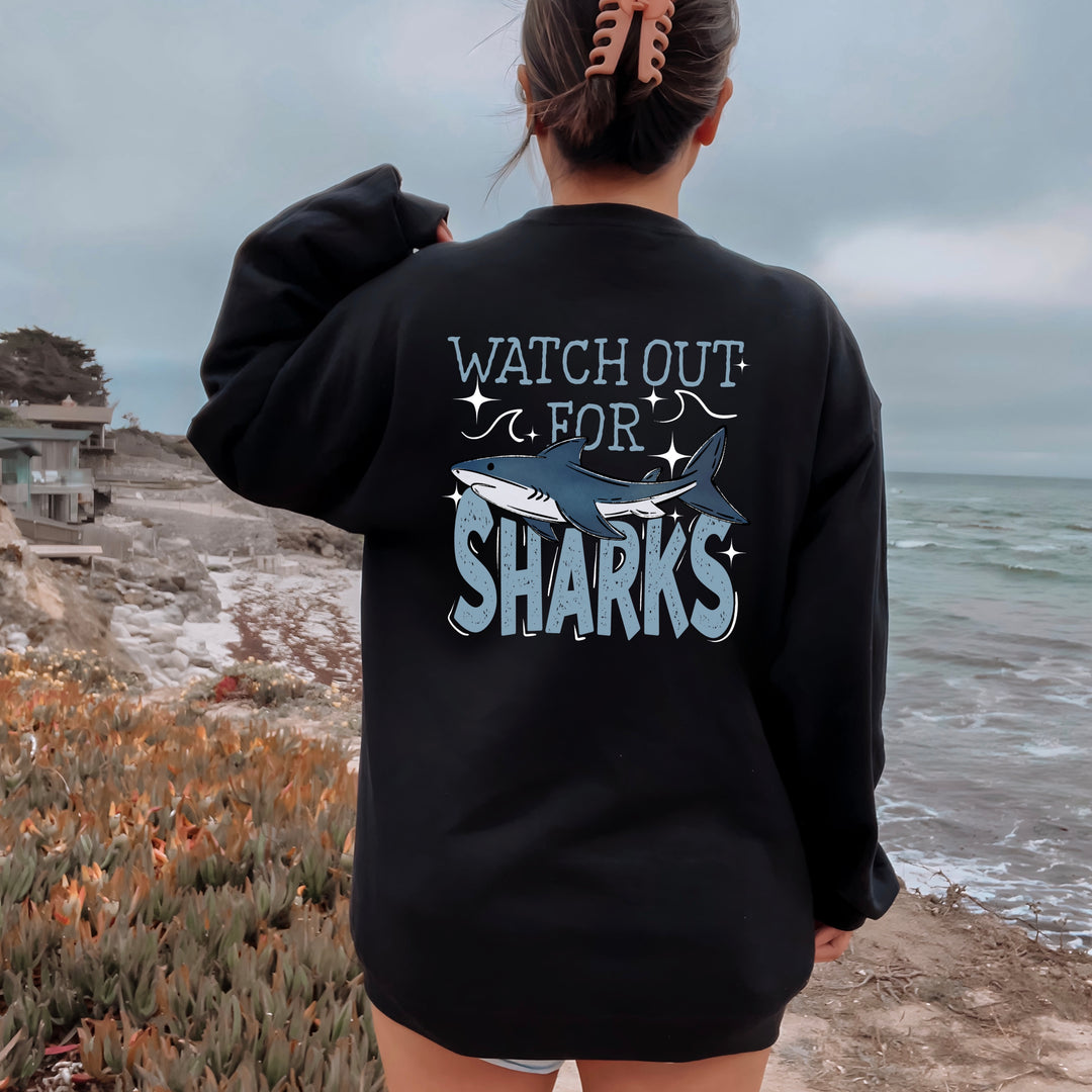 WATCH OUT FOR SHARKS WHITE AND BLUE 1