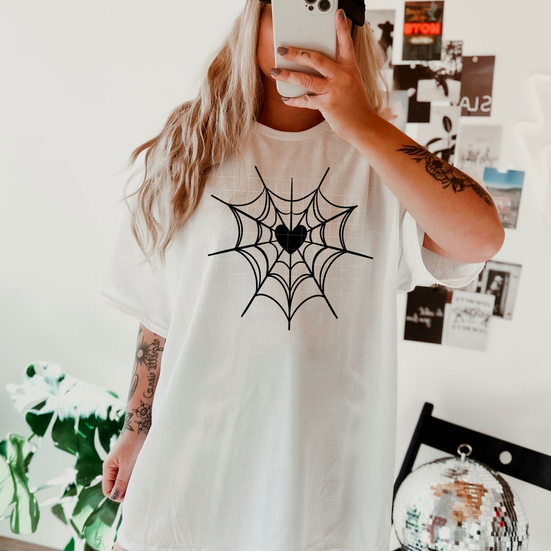 Heart Web Single Color DTF transfer design – image 1