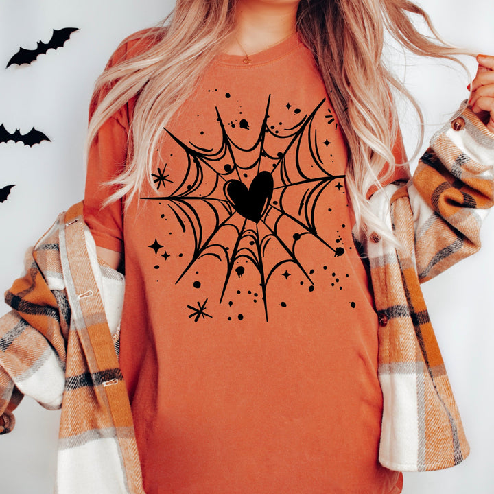Heart Web Black Halloween DTF transfer mockup