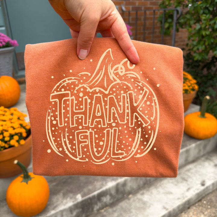 Thankful Pumpkin Cream Thanksgiving DTF transfer mockup