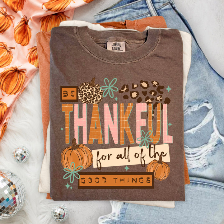 Be Thankful for All of the Good Things Thanksgiving DTF transfer mockup