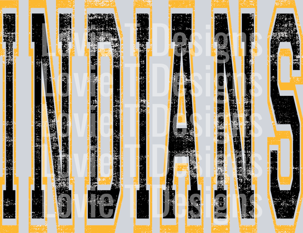 INDIANS BLACK AND YELLOW GOLD VARSITY STYLE