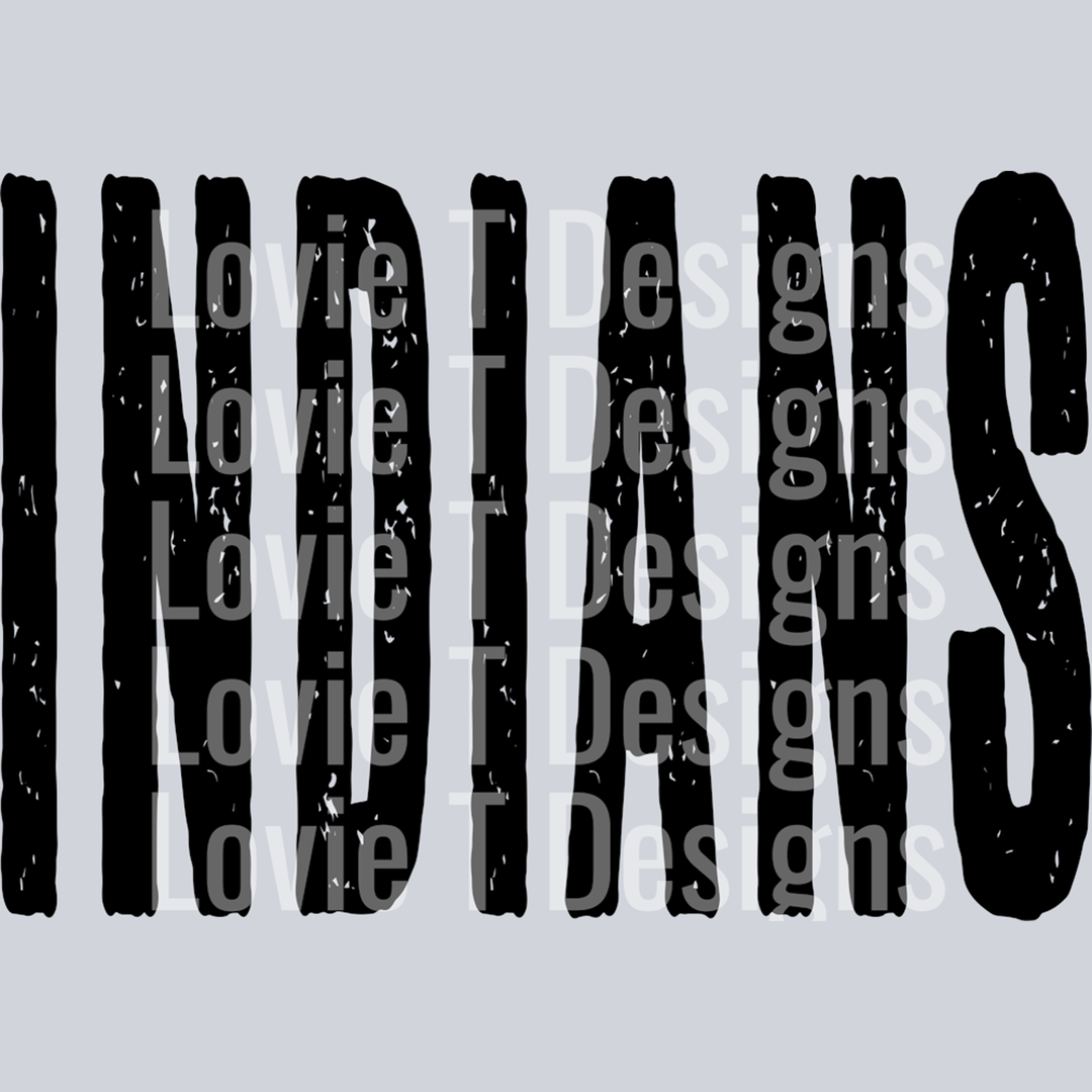 Indians Black Grunge Mascot – DTF Transfer – product image