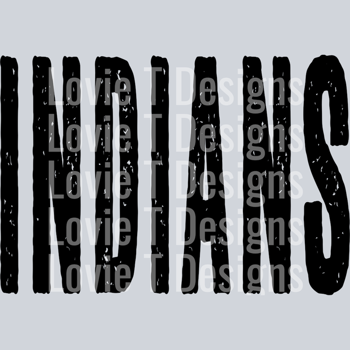 Indians Black Grunge Mascot – DTF Transfer – product image