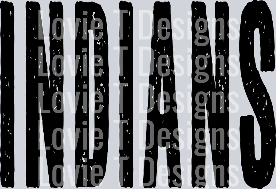 INDIANS BLACK GRUNGE MASCOT