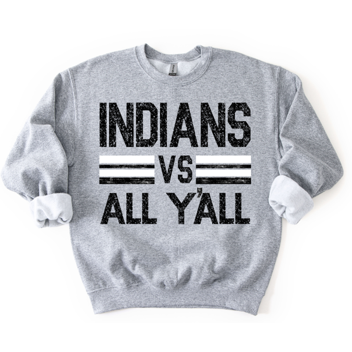 Indians Vs All Y'all Black and White – DTF Transfer – product image