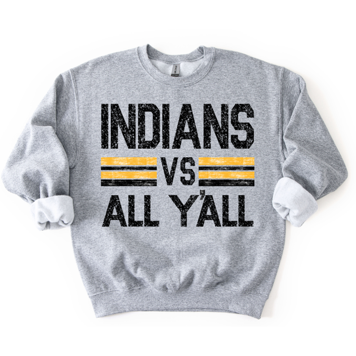 Indians Vs All Y'all Black and Yellow Gold – DTF Transfer – product image