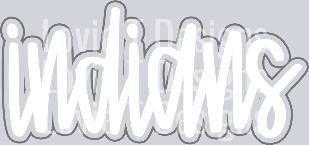 Indians White and Gray Handwritten Script