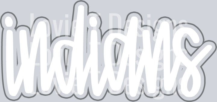 Indians White and Gray Handwritten Script