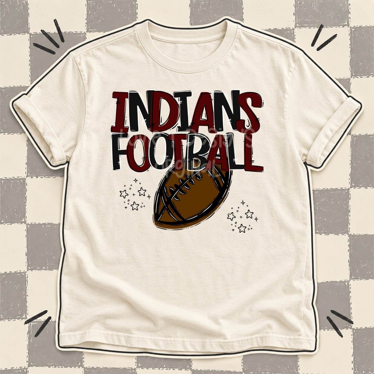 Team Go Football Mascots Indians Maroon Black design