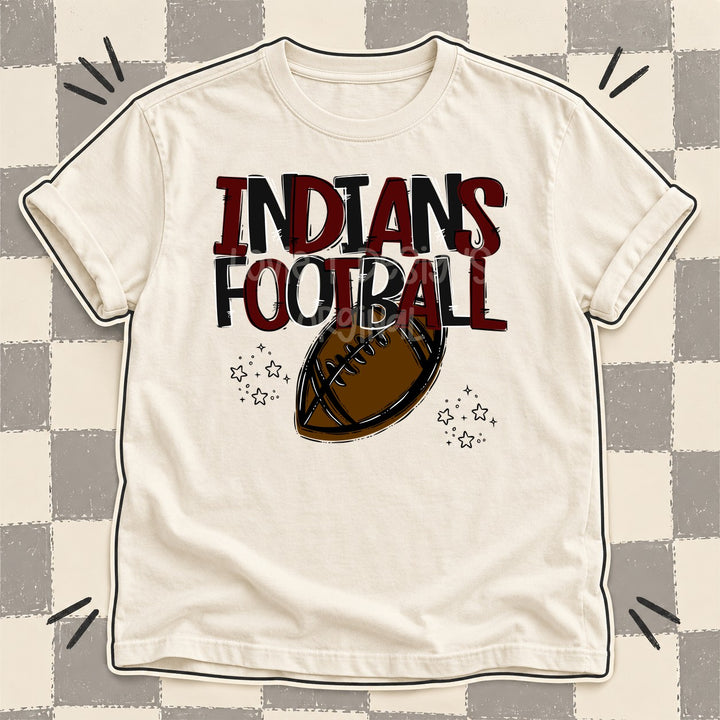 Indians Maroon Black Team Go Football Mascots DTF transfer mockup