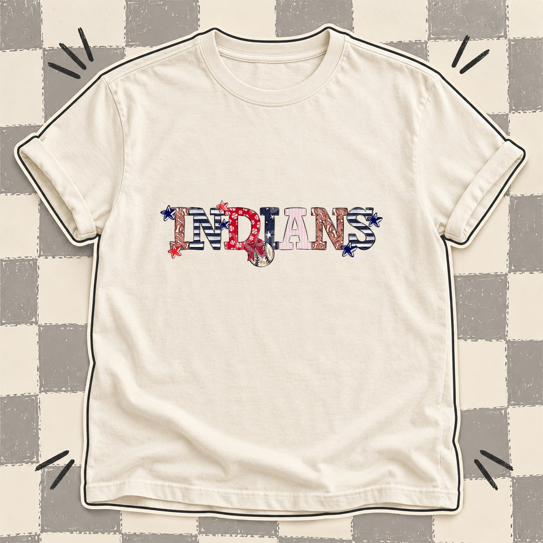 Indians Mixed Doodle Baseball Mascots – Ballpark Classic DTF transfer mockup