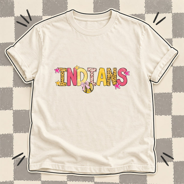 Indians Mixed Doodle Softball Mascots – Sunshine Leopard DTF transfer mockup