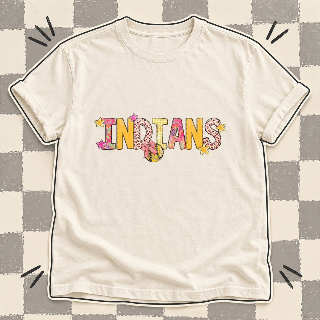Indians Mixed Doodle Softball Mascots – Softball Brights DTF transfer mockup