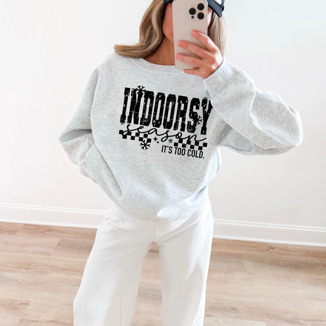 Indoorsy Season Single Color Black DTF transfer design – image 1