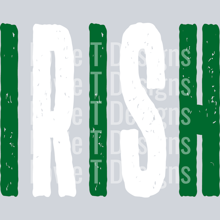 Irish Grunge Kelly Green and White – DTF Transfer – product image