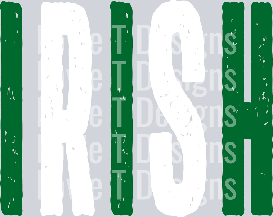IRISH GRUNGE KELLY GREEN AND WHITE