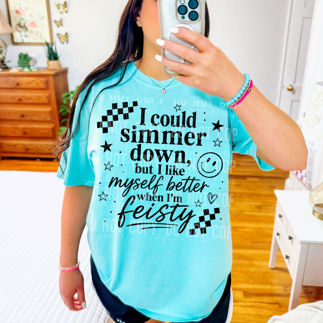 I COULD SIMMER DOWN BLACK mockup