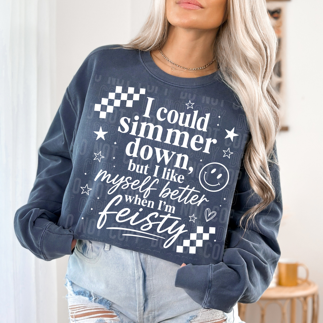 I COULD SIMMER DOWN WHITE mockup