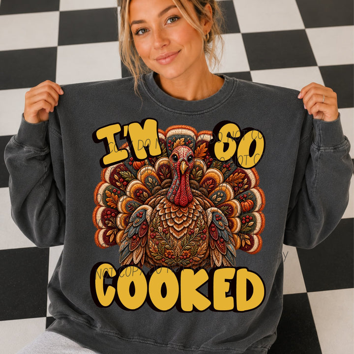 I'm So Cooked Thanksgiving DTF transfer mockup 2
