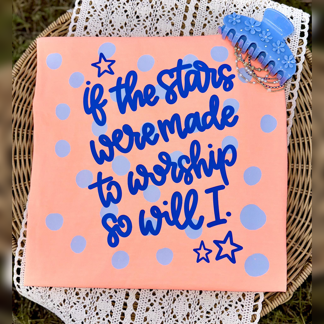 If the Stars Were Made to Worship So, Will I Blue Dots – DTF Transfer – product image