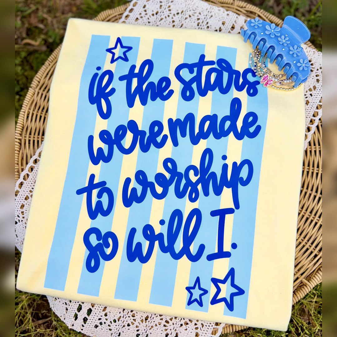 If the Stars Were Made to Worship So, Will I Blue Stripes – DTF Transfer – product image