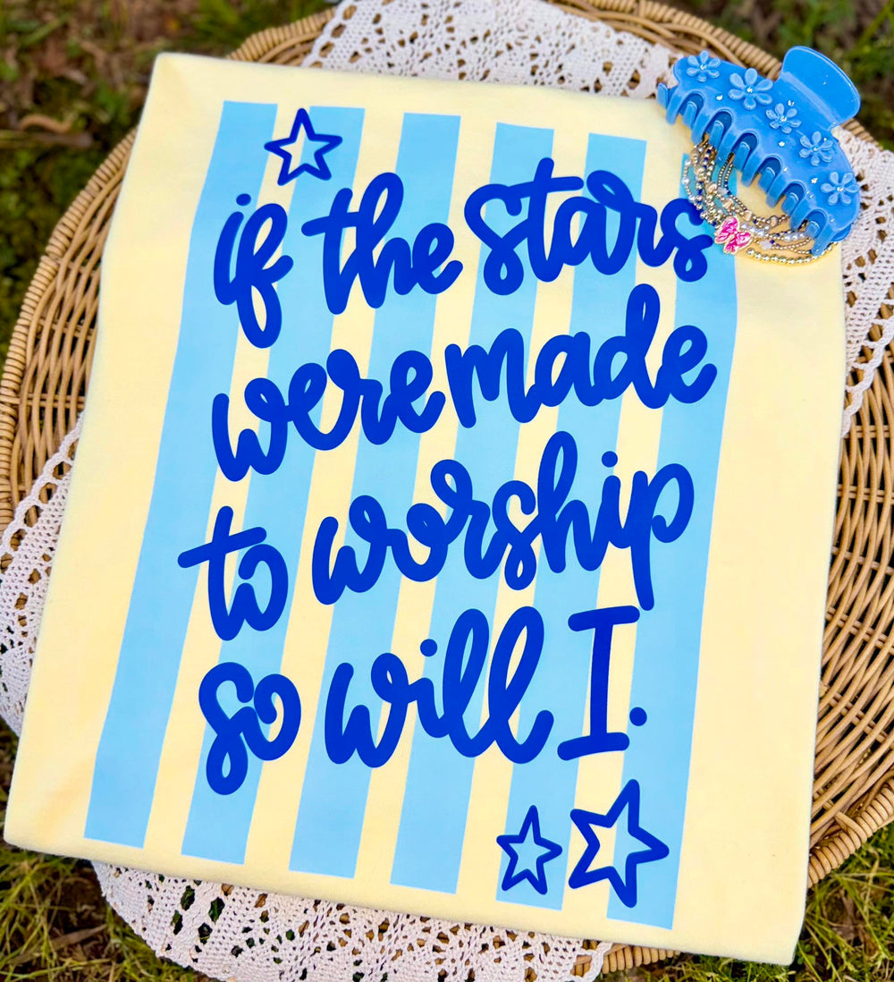 Stars Made to Worship Blue Stripes DTF transfer design