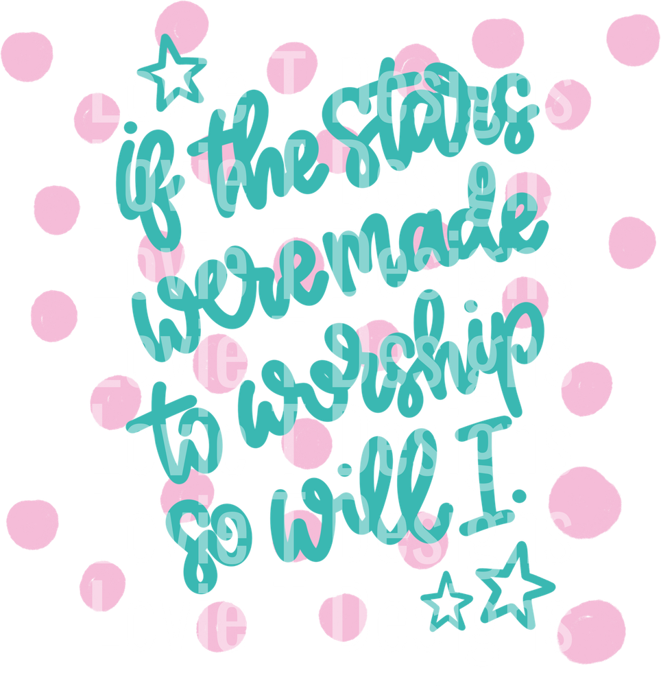 Stars Made to Worship Pink Dots DTF transfer design