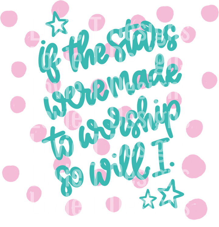 Stars Made to Worship Pink Dots DTF transfer design