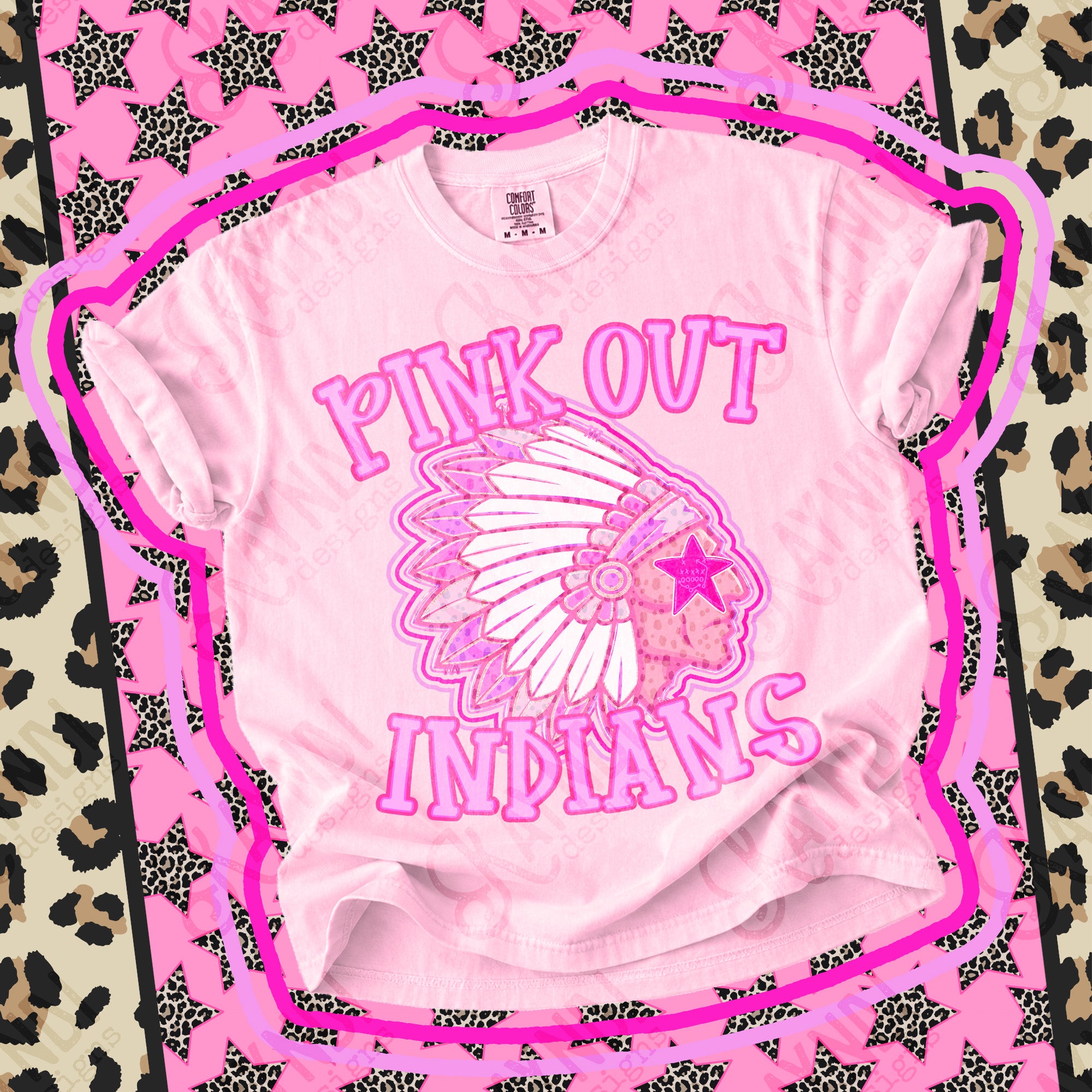 Pink Out Mascots Indians 4 mockup