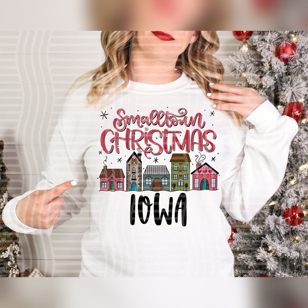 Iowa Smalltown Christmas States DTF transfer