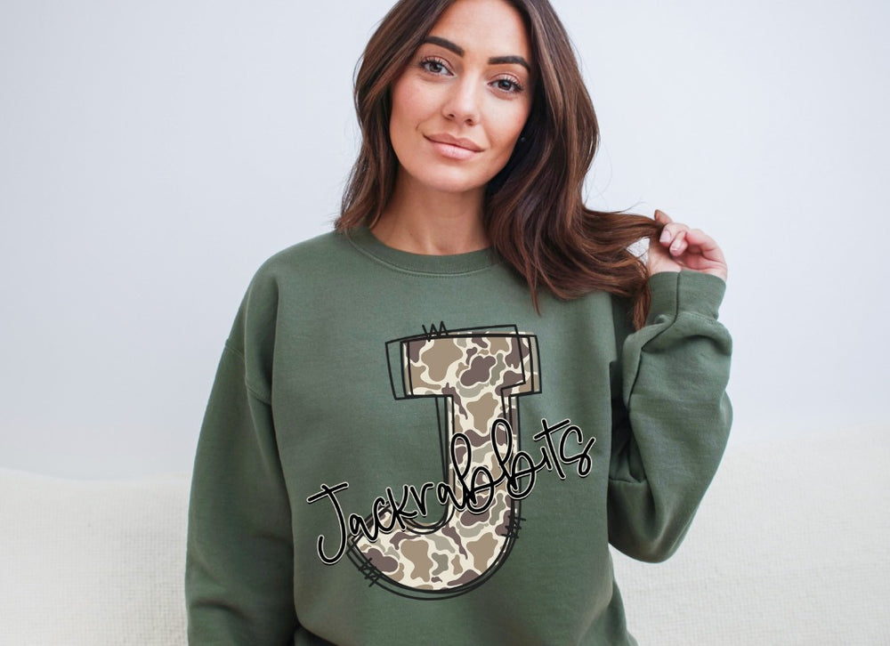 J Camo Doodle Jackrabbits DTF transfer design – image 1