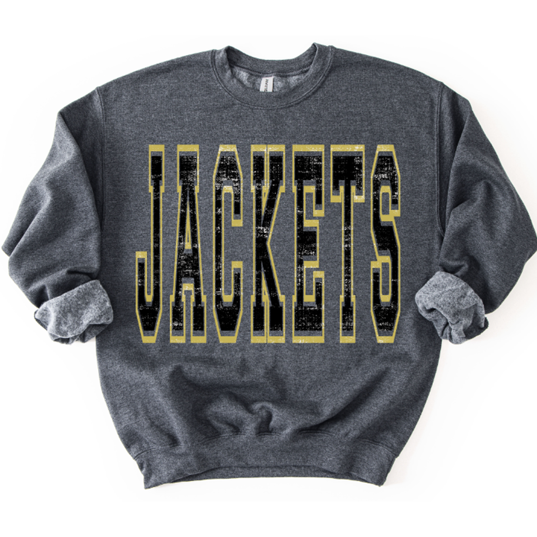 Jackets Black and Old Gold Varsity Style – DTF Transfer – product image